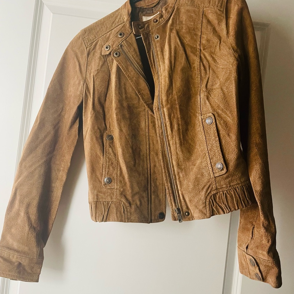 Hollister Tan Leather Jacket